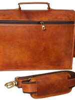 Laptop Bags Vintage Soft Leather Messenger Brown Real Laptop Satchel Bag Genuine Briefcase (18 INCHES)