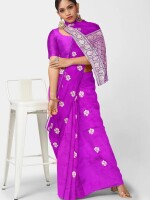 Purple Meenakari Banarasi Pure Katan Silk Handloom Saree