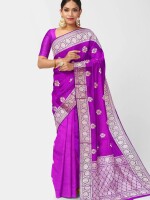 Purple Meenakari Banarasi Pure Katan Silk Handloom Saree