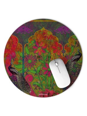 Two Beautiful Peacock Round Mouse Pad