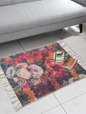 Multicolour Floral Polyester Rug
