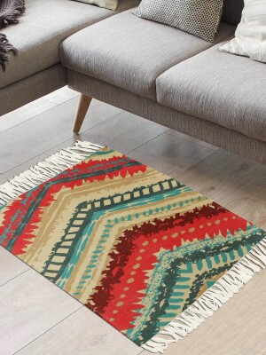 Red Arrow Head Recycled Rug