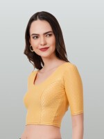 Yellow polyester stretchable blouse