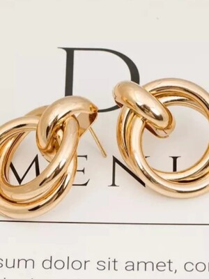Gold korean cuffs Alloy Cuff Earrings, Trendy earring women