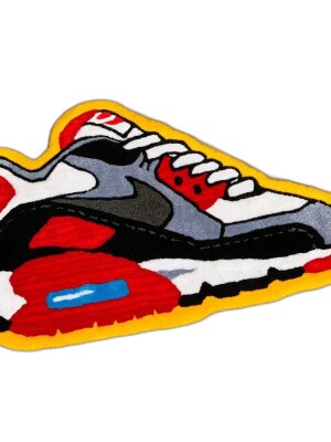 Step into Style: Sports Sneakers-Shaped Hand-Tufted Rug with Himalayan Wool