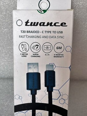 Twance T20 Braided - Type C to USB charging and data sync Cable