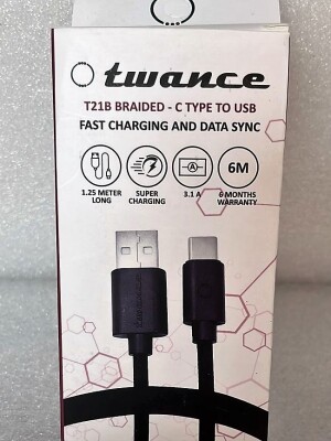 Twance T21B Braided - Type C to USB charging and data sync Cable