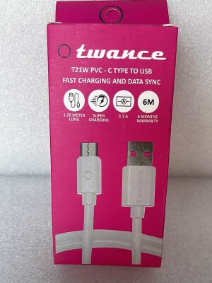 Twance T21W PVC - Type C to USB charging and data sync Cable,