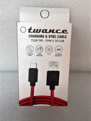 Twance T22R TPE - Type C to USB charging and data sync Cable