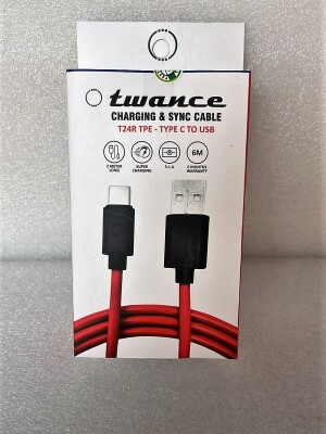 Twance T24R TPE - Type C to USB charging and data sync Cable,