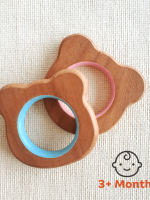 Bear & panda natural neem wood teethers for babies | natural & safe | goodness of organic neem wood | both chewing & grasping toy | set of 2 (Age 3+