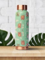 Tiny owl printed | 100% pure copper bottle|500 ml |