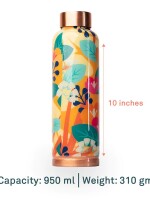Turquoise base abstract printed | 100% pure copper bottle|950 ml |