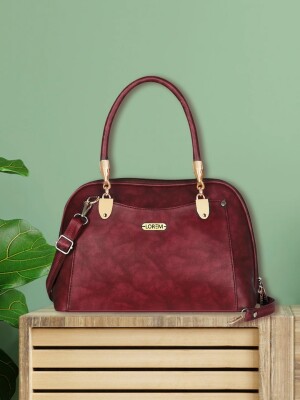 Lorem WINE RED Small Shoulder Premium Leather Handbag For Ladies