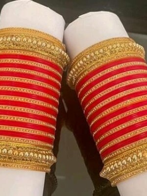 Goldenbridal chuda, red chuda set, traditional chuda set, wedding chuda, punjabi chuda, red wedding chuda, red punjabi chuda, Traditional indian chuda