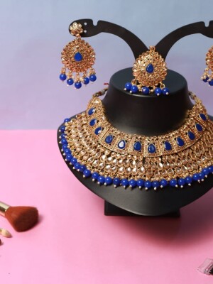 Polki Bridal Necklace , Kundan Set in Gold and Silver Base, Precious Gemstones with Polki Diamonds