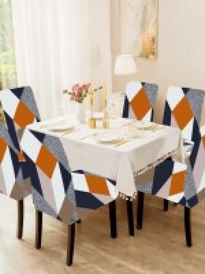 Premium Polyester Spandex Printed Chair Cover Pack of 6 Stretch Removable Washable Short Dining Chair Cover Protector Seat Slipcover(Multicolor)