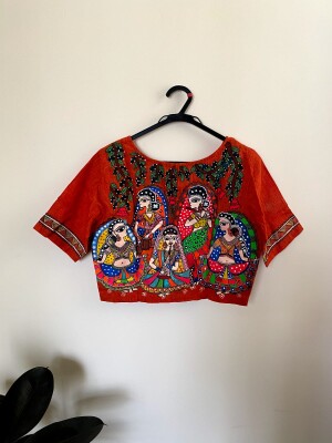 Girl Band: Cotton blouse, Hand-painted ( Madhubani Art)