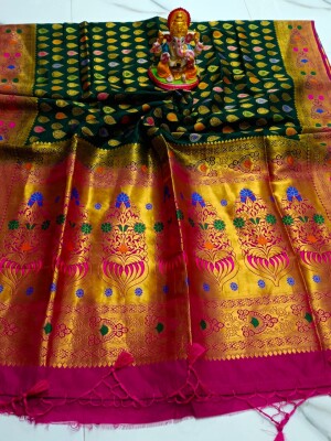 Banglore  Silk Mina work Paithani  Saree,  Silk sarees, Colorful Mina work