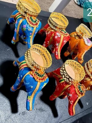 Elephant Tealight Candle Holders for Home Decoration, Item Handcrafted Hathi, T-Lights Candle Holder, Diwali Decoration Items for Home Decor,