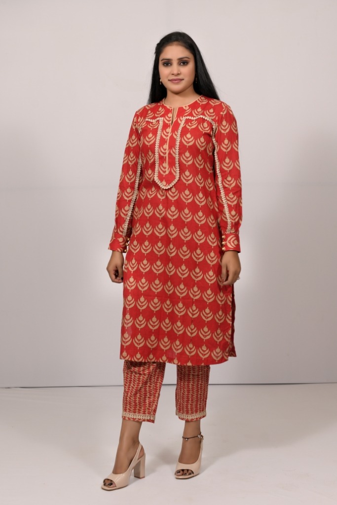 Olive Acrylic Paisley and Floral Pattern Knitted Winter Kurta Set at Soch