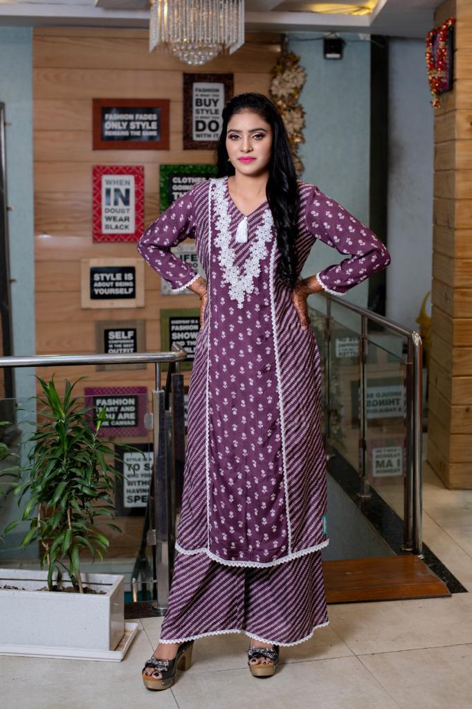 Brown Lucknowi Chikankari Kurta Designer 2 Pc Set, Summer Wear Embroidery  Straight Kurta Palazzo Pants Set Salwar Kameez Readymade - Etsy