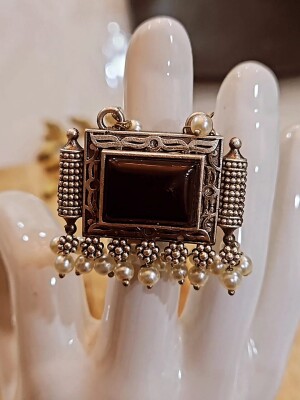 Oxidized Silver Replica Monalisa Stylish Ring