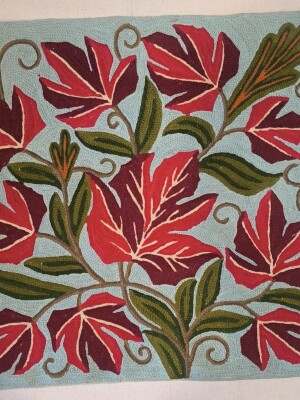 Floral Handmade chainstitch cushion cover