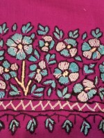 Unique & beautiful hand embroidered paper machi work stole with border embroidery (Neemdour) work.