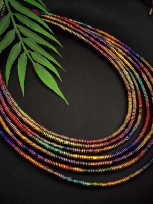 Multi colored layered- silk thread layered versatile statement neckpiece