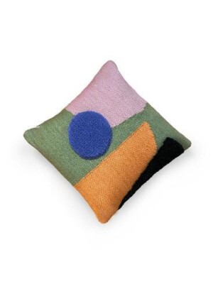 MULTICOLOUR INDIAN ART RUGS Cushion material cotton