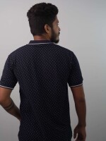 Navy Blue 100% Cotton Polo T-shirt – a wardrobe essential that seamlessly combines style, comfort, and sustainability.