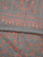 Grey Pure Pashmina (120 Count) With Jaal Hand Soznie Work