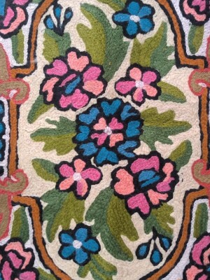 Chainstitch Rug Handmade Ari (Hook) Work. Used for table cover, wall hanging, Mats, Floor Rug