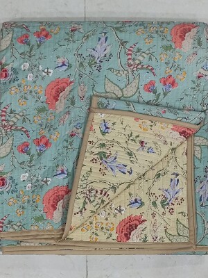 Reversible Quilted Bedcover,  Both side Anokhi Print,  Pure Cotton 100% , Heavy quality 250 Gsm