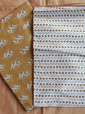 Brown cotton dress material for women