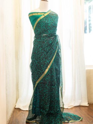 Beautiful kota silk pure saree with blouse set