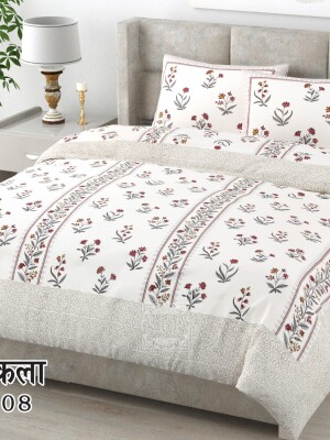 Pure cotton beautiful bedsheet with 2 pillow cover