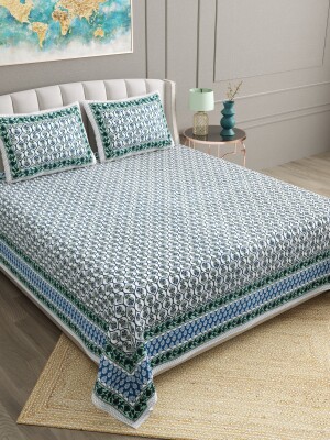 Rajasthani, Super king size, pure cotton bedsheet with pillow covers