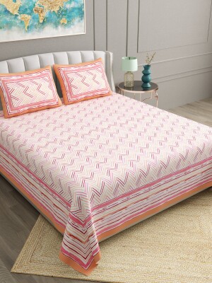 Elegant, fast colours, Super king size, pure cotton bedsheet with pillow covers