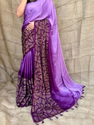 Purple modal silk saree perfect for casual & party occasion