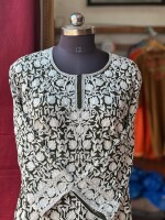 Georgette kashmiri embroidered short kurta for women