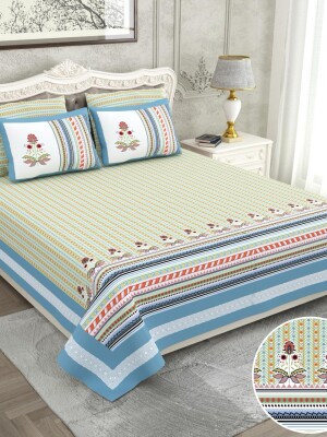 Superior 100% cotton double bedsheet set with 2 pillow covers