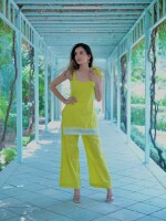 Stunning daisy green kurta set for women