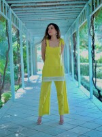 Stunning daisy green kurta set for women