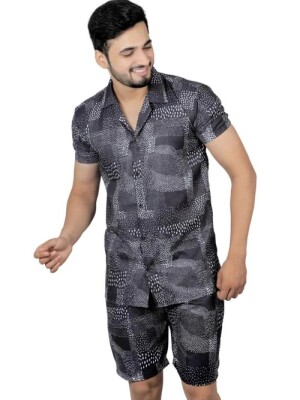 An eye-catching Grey self printed fabric suit , ultimate comfort and style , Fabric:- Soft poly Cotton