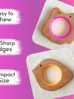 Bird & owl natural neem wood teethers for babies | natural and safe | goodness of organic neem wood | both chewing & grasping toy | set of 2 (Age 3+)