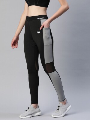 black performance sport leggings with 4-Way stretch fabric