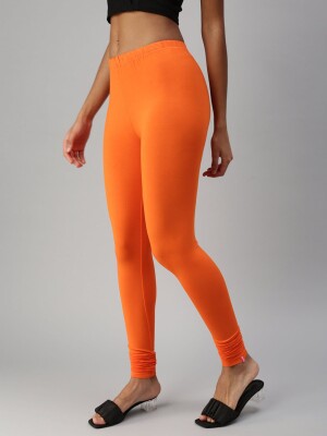 Orange full length churidar cotton legging
