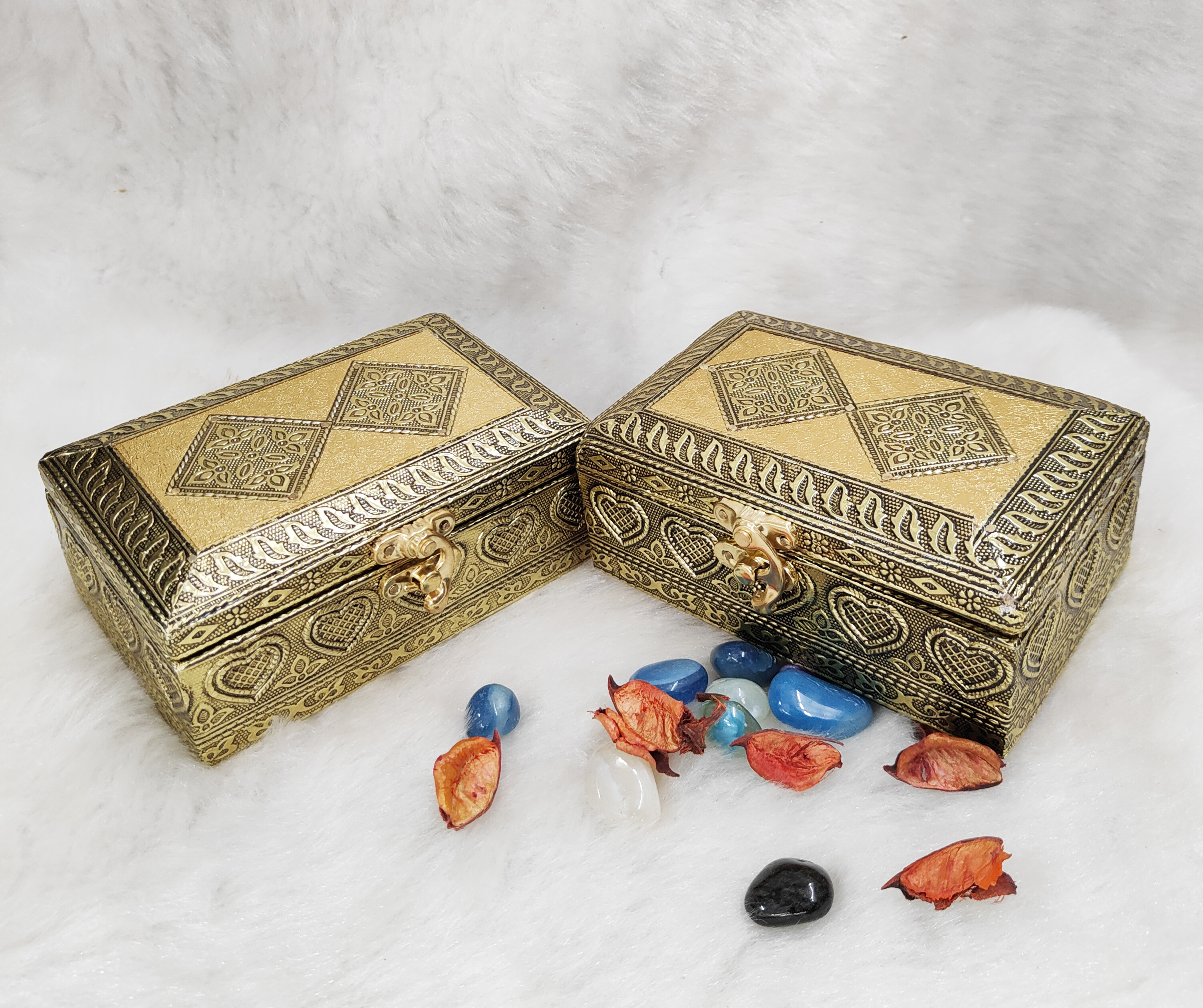 Handicraft Jewellery Box, Wedding Gift Box, Meenakari Wooden Box, Vanity Box. Jewelry, Bangle, Earrings, Necklace, Watch Storage Box Set 2
